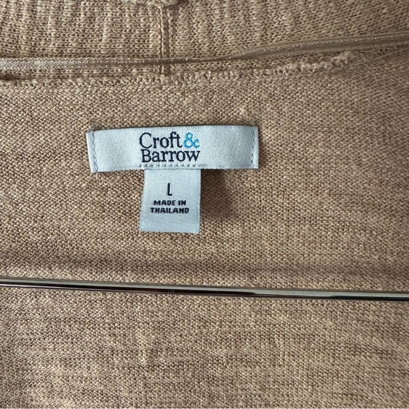 Beige Cardigan Large Lace Trim Open Front Cozy Quiet Luxury Coastal Grandma - Picture 9 of 12